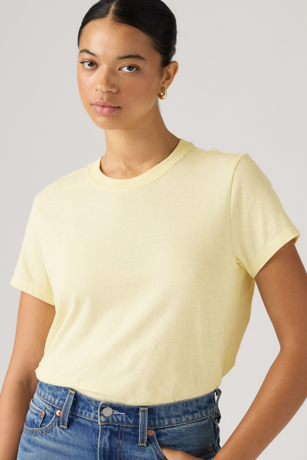 Favorite Slub Tee - Women - L - Yellow / Pear Sorbet