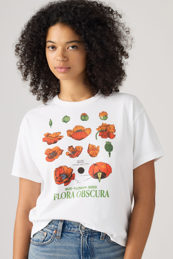 Graphic Vintage Tee - Mujer - L - Blanco / Flora Obscura Bright White