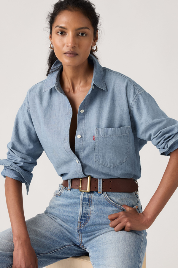 Camisa Harlie Boyfriend - Mujer - L - Azul / Good Daze