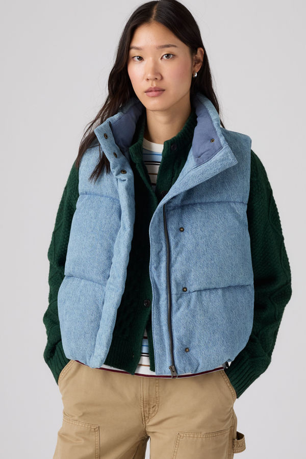 Tate Bubble Vest - Mujer - L - Lavado medio / Late Brunch