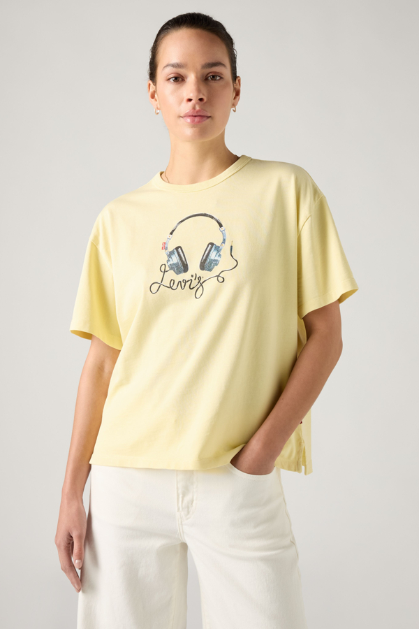 Camiseta Graphic Vintage - Mujer - M - Amarillo / Headphones French Vanilla