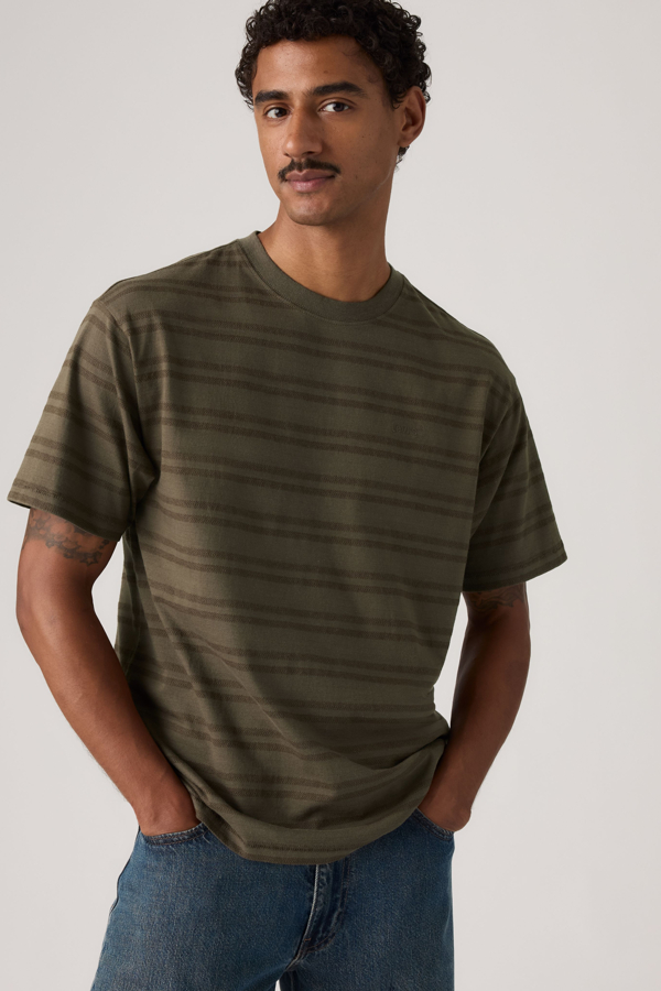 Red Tab Vintage Tee - Hombre - L - Marrón / Grady Chevron Stripe Demitasse