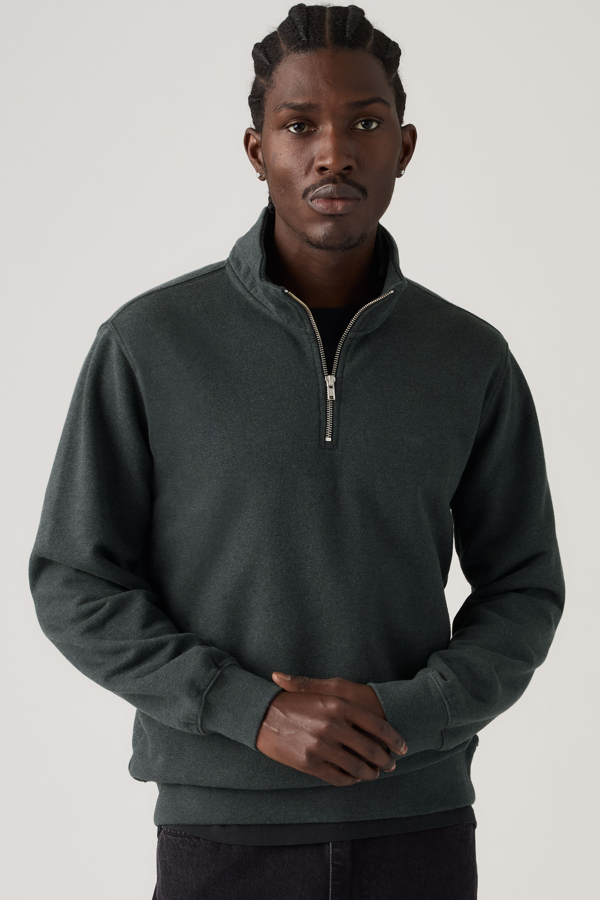 Jersey Original Housemark con cremallera de un cuarto - Hombre - 2XL - Negro / Obscidian Heather French Terry