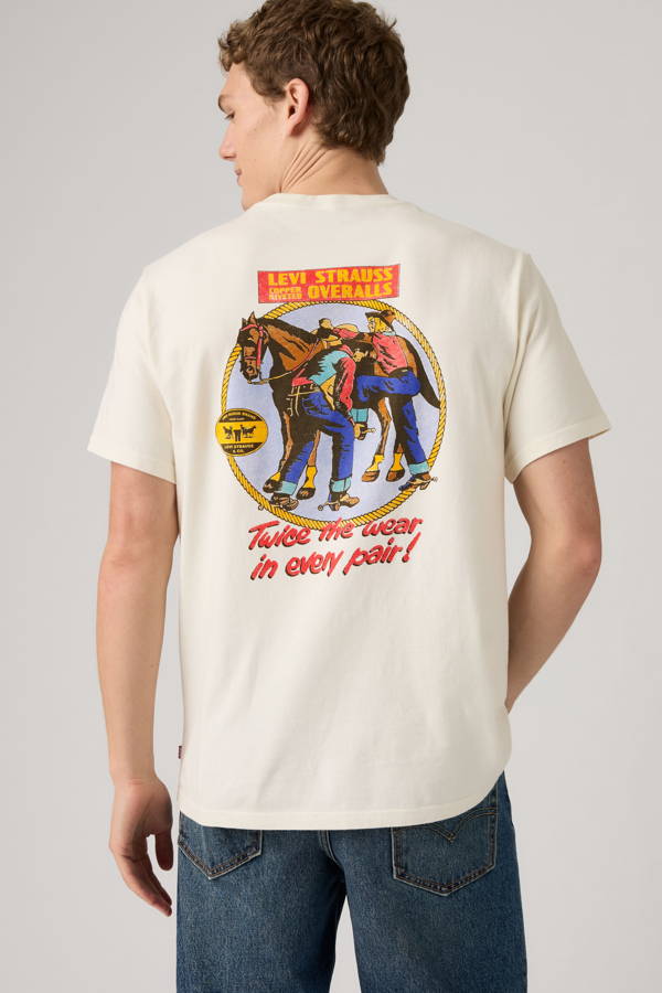 Camiseta estampada con fit holgado - Hombre - 2XL - Blanco / Egret