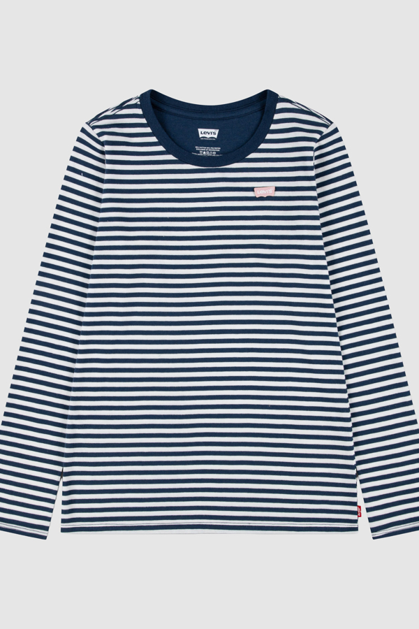 Kids Striped Long Sleeve Tee - Girls - 5A - Neutral / Big Dipper