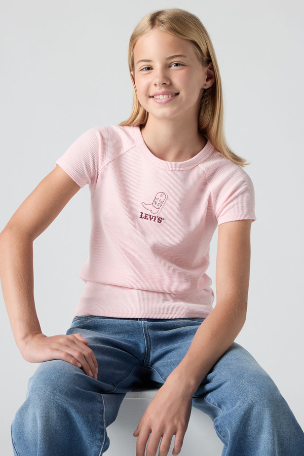 Top raglán con bloques de color para adolescentes - Chicas - 12A - Rosa / Crystal Rose