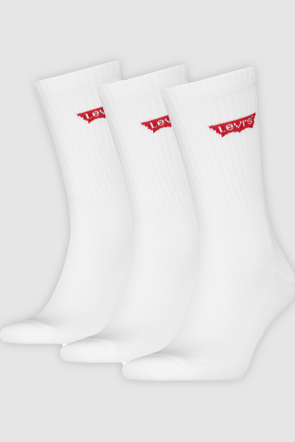 Calcetines deportivos de altura estándar Levi's Batwing: paquete de 3 - Mujer - 35 - Blanco / White