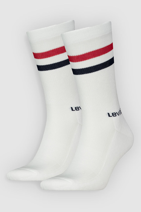 Calcetines de altura estándar Levi's Sport Stripe: paquete de 2 - Hombre - 35 - Multicolor / Iconic