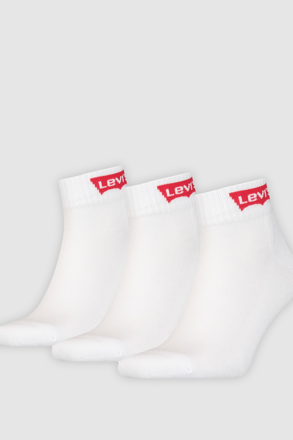 Calcetines de altura media Levi's Batwing: paquete de 3 pares - Mujer - 35 - Blanco / White