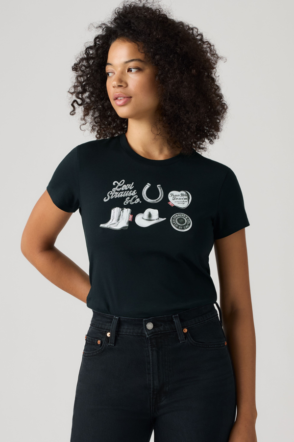 Camiseta Perfect - Mujer - L - Negro / Archival Silver Grid Anthracite