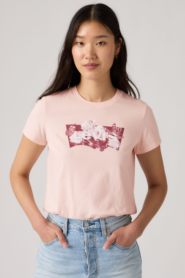 Camiseta Perfect - Mujer - L - Rosa / Blurry Flower Field Bw Mangano Calcite