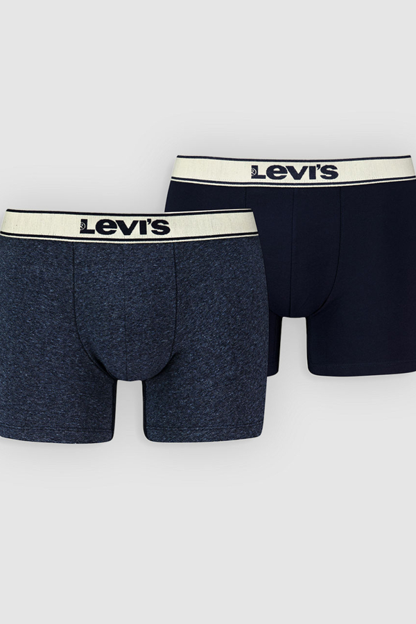 Calzoncillos bóxer de algodón orgánico Levi's Vintage Heather: paquete de 2 - Hombre - 2XL - Azul / Navy
