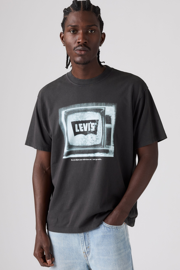 Graphic Vintage Fit Tee - Hombre - L - Negro / Blurred Bw Tv Phantom
