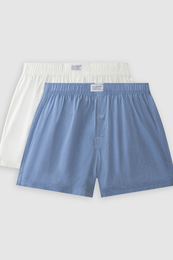 Levi's Woven Boxer 2 pack - Hombre - L - Multicolor / Light Blue/White