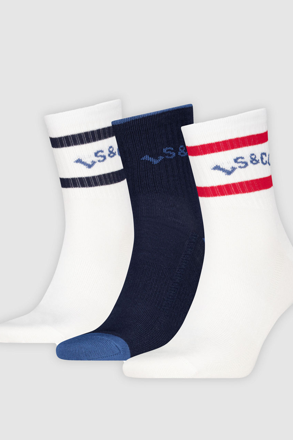 Calcetines deportivos cortos Levi's: paquete de 3 - Mujer - 35 - Multicolor / White/Blue Combo