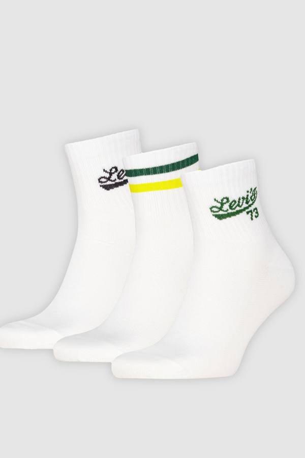Calcetines de altura media Levi's: paquete de 3 pares - Mujer - 35 - Multicolor / White Combo