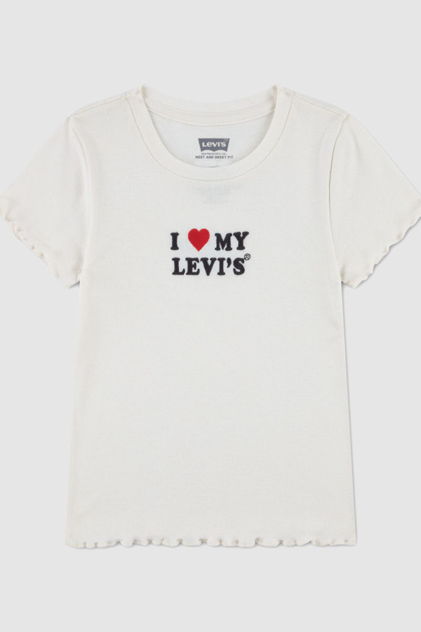 Kids I Heart My Levi's Ribbed Top - Girls - 5A - White / Levi'S Egret
