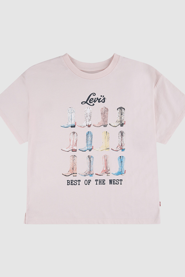 Kids Boots Oversized Tee - Chicas - 6A - Rosa / Crystal Pink