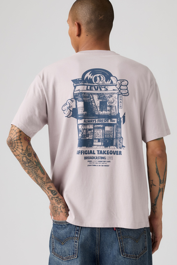 Camiseta Graphic Vintage Fit - Hombre - L - Gris / Music City Cloud Grey