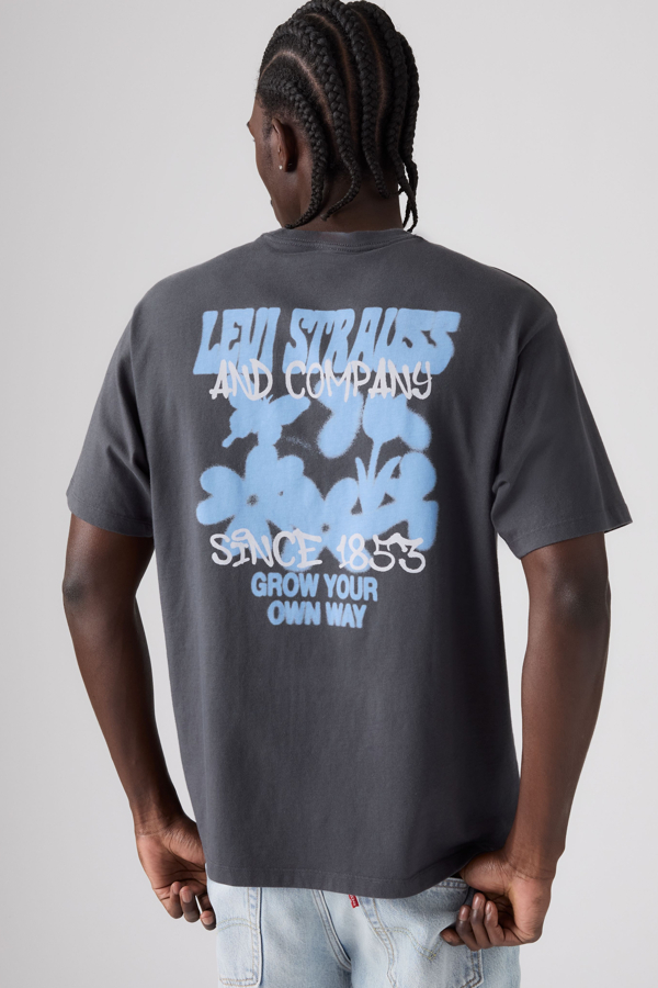 Graphic Vintage Fit Tee - Hombre - L - Gris / Grow Your Own Way Grey Pinstripe