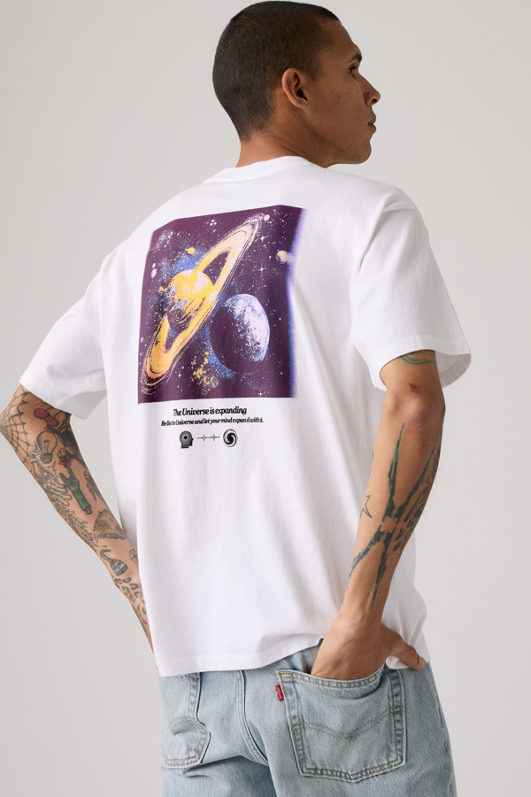 Graphic Vintage Fit Tee - Men - 2XL - White / Outter Space White Plus