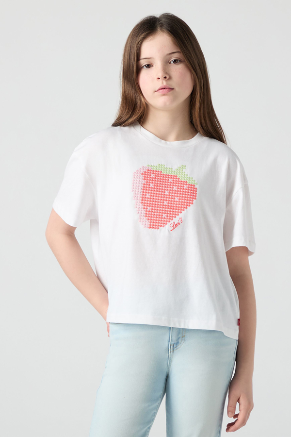 Teenager Strawberry Flared Top - Chicas - 12A - Blanco / Bright White