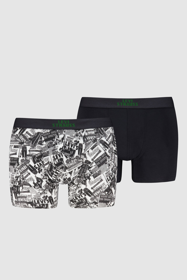Levi's Newspaper Boxer Brief 2 pack - Hombre - L - Multicolor / Black/Green