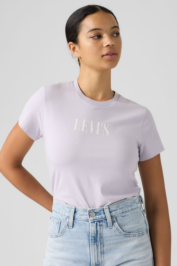 Camiseta Perfect - Mujer - L - Púrpura / Serif Stud Outline Lavender Blue