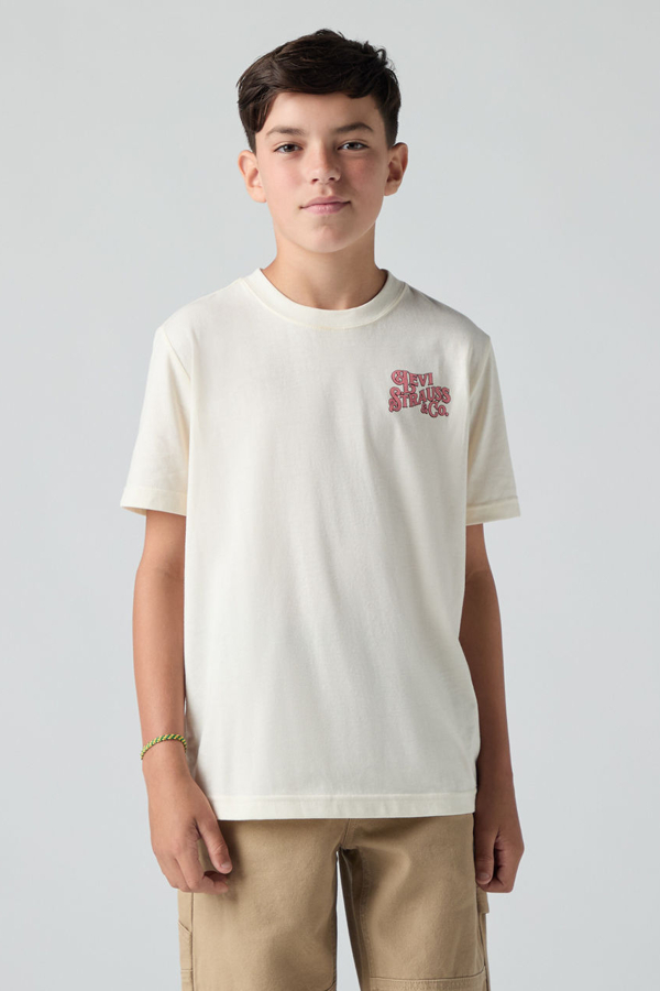 Camiseta Worn By Cowboys para adolescentes - Hombre - 12A - Neutral / Levi's Egret