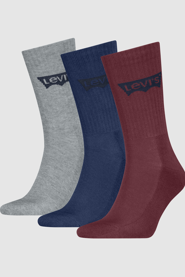 Levi's Regular Cut Batwing Sport Socks 3 pack - Hombre - 35 - Multicolor / Red/Blue/Grey