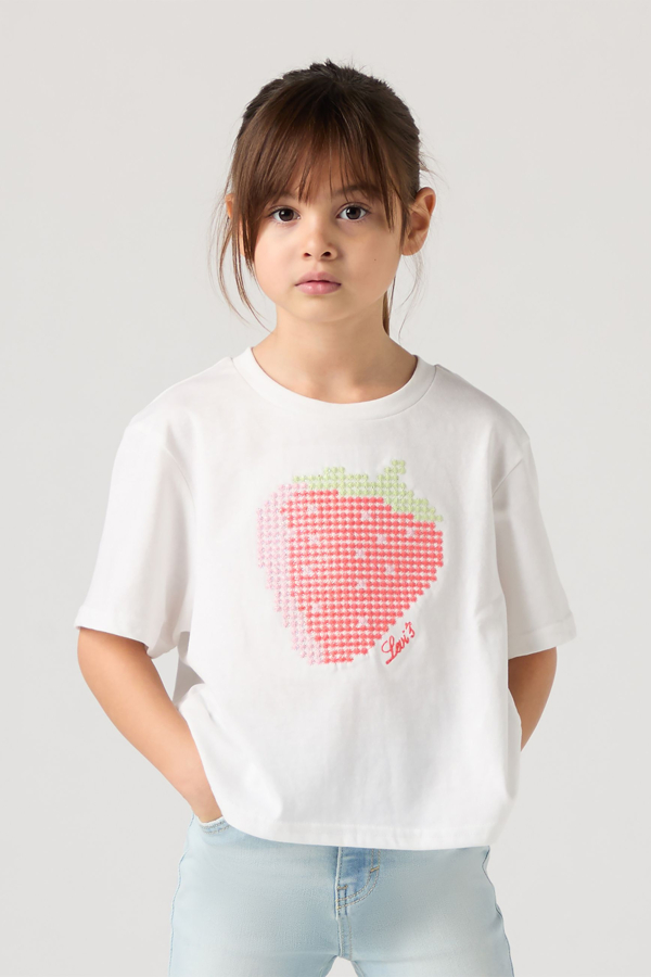 Kids Strawberry Flared Top - Chicas - 2A - Blanco / Bright White