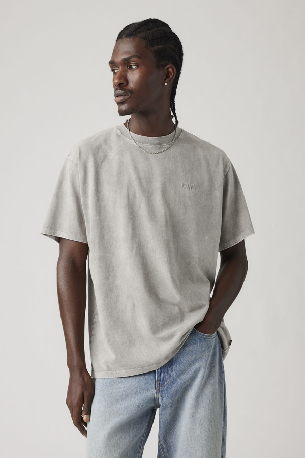 Camiseta Vintage Levi's Red Tab - Hombre - L - Gris / Stones Throw Mineral Wash Silent Storm Jersey