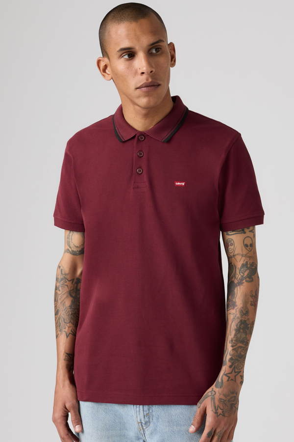 Housemark Polo Shirt - Hombre - 2XL - Rojo / Wood Tipping Stripe Tawny Port
