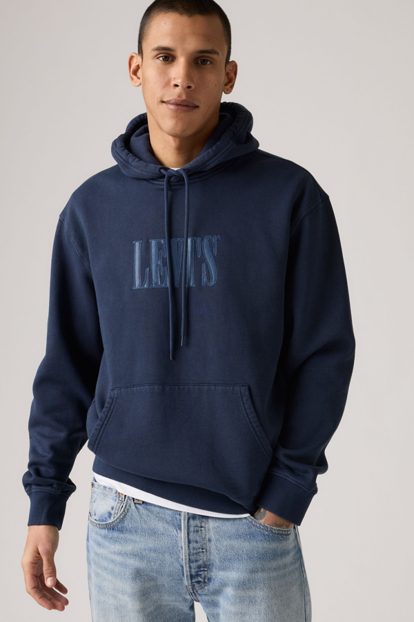 Sudadera con capucha Relaxed Graphic - Hombre - 2XL - Azul / Ssnl Serif 4 Navy Blazer