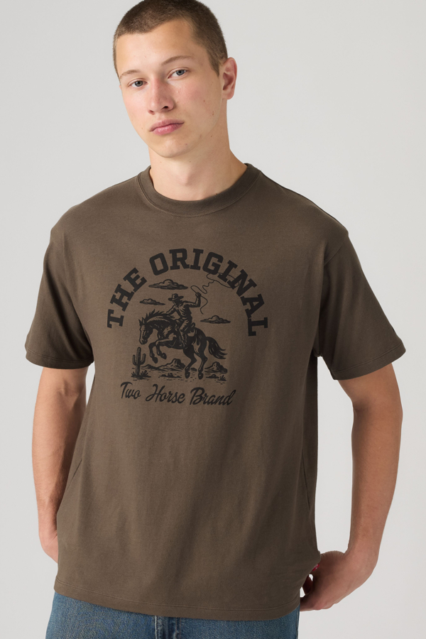 Graphic Vintage Fit Tee - Men - L - Brown / Brand Stormy Sea Jersey