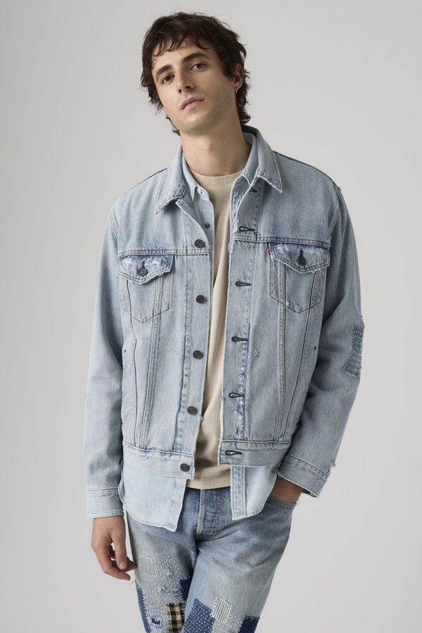 Trucker Jacket - Hombre - L - Azul / Sashiko Patch