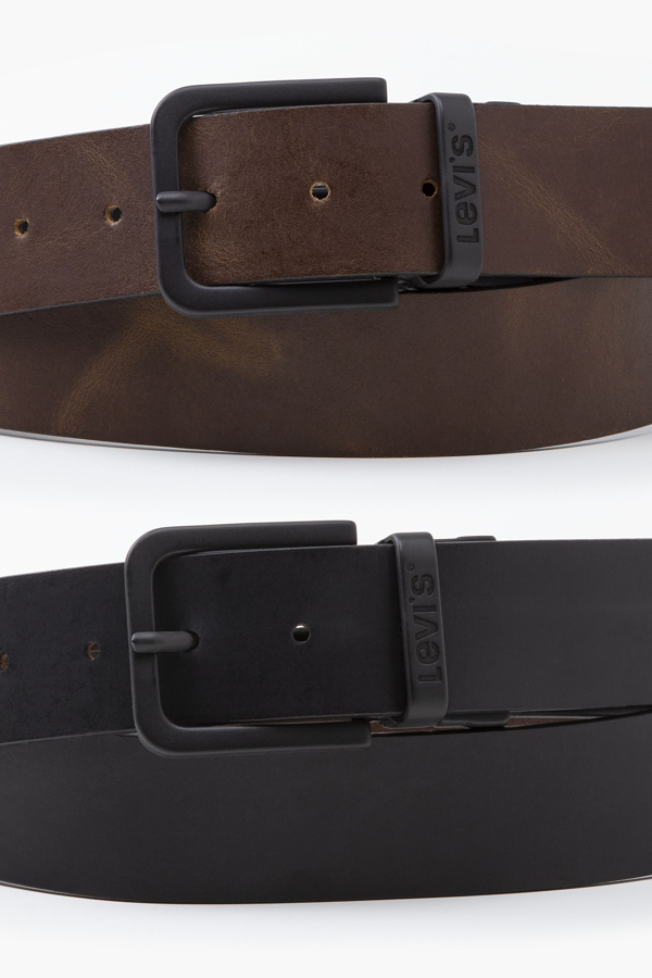 Cinturón reversible con hebilla de metal - Hombre - 100 - Negro / Regular Black