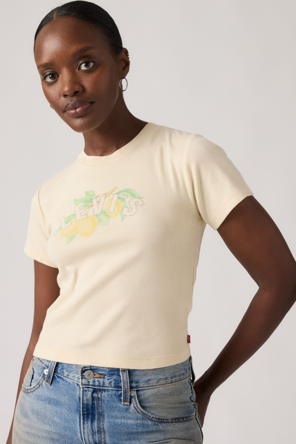 Camiseta Graphic Essential Sporty - Mujer - M - Naranja / Studded Lemons Seedpearl