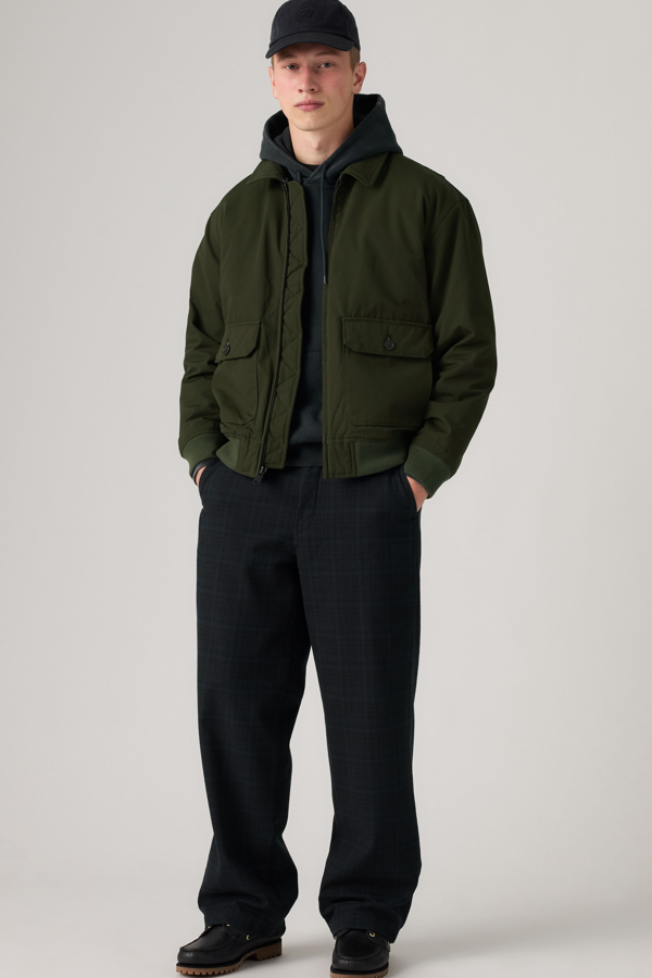 Pantalones XX Chino Baggy - Hombre - 29X32 - Negro / Miles Plaid Dark Tonal Twill Yarn Dye