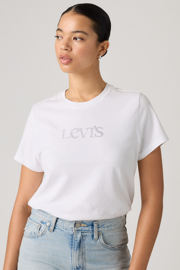 Camiseta Graphic Favorite - Mujer - L - Blanco / Rhinestone Club Logo Bright White