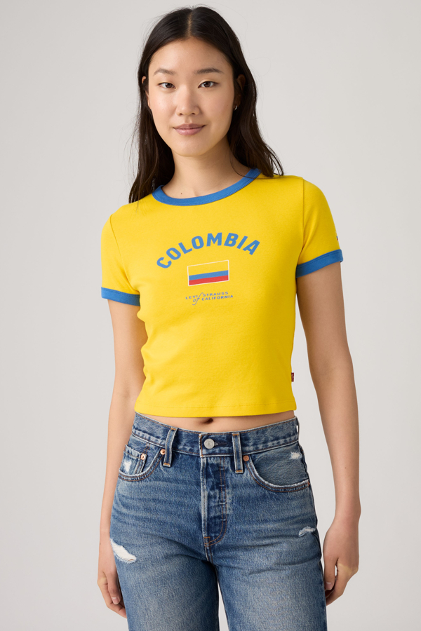 Camiseta Ringer de Colombia Levi's para mujer - Mujer - XL - Amarillo / X Colombia
