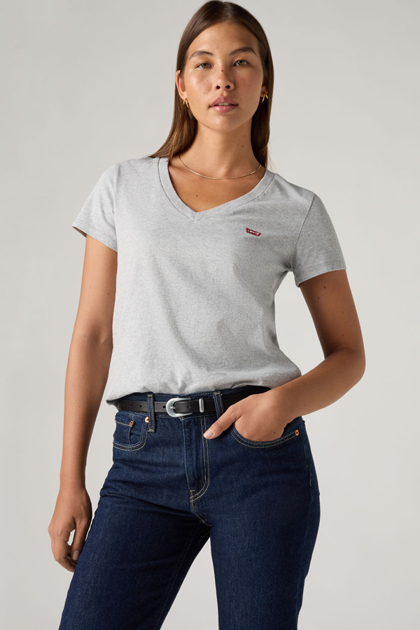 Camiseta Perfect V neck - Mujer - XS - Gris / Starstruck Heath