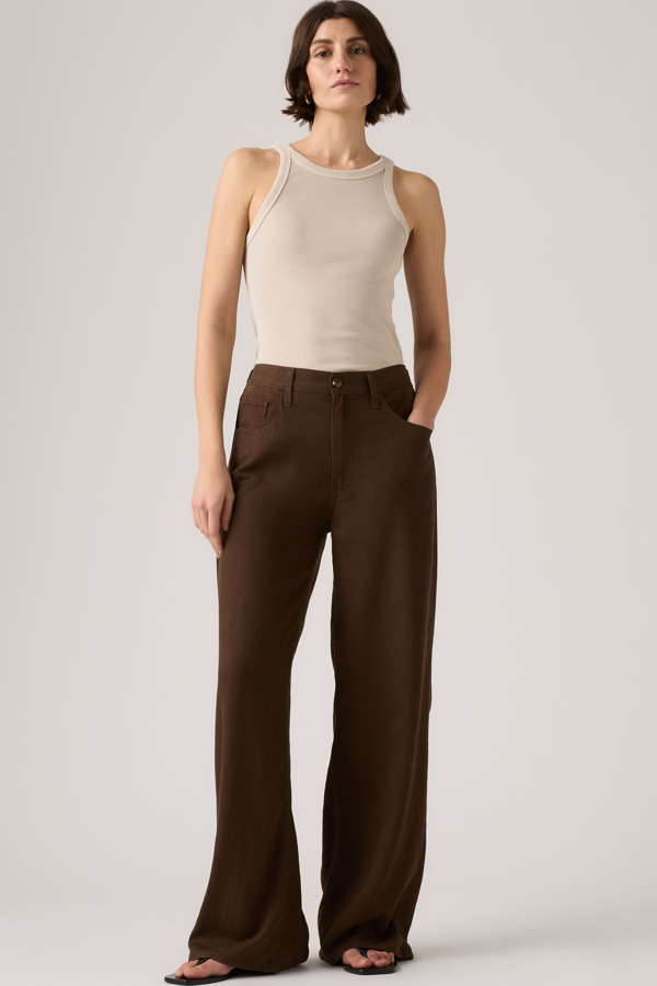 Pantalones de lino de pierna ancha Cinch - Mujer - 23X29 - Marrón / Hot Fudge