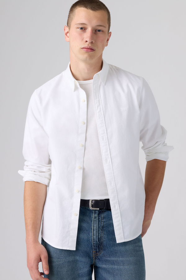 Battery Housemark Standard Shirt - Hombre - L - Blanco / Bright White