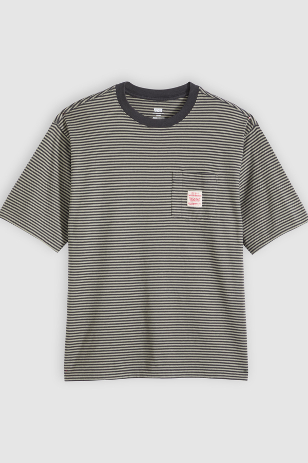 Camiseta Workwear - Hombre - L - Azul / Euan Stripe Dried Sage