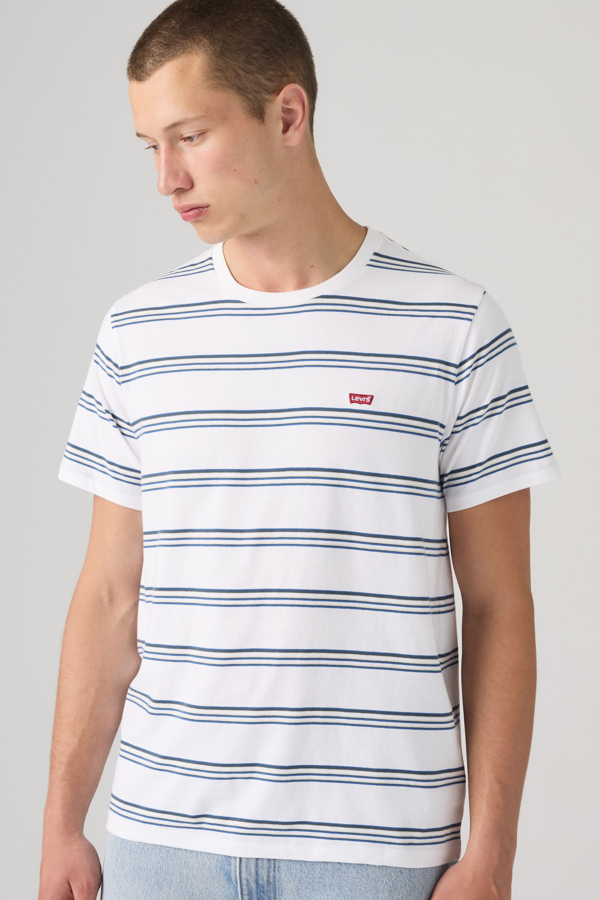 Camiseta Classic Housemark - Hombre - S - Blanco / Hank Stripe Bright White