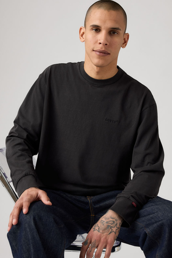 Camiseta de manga larga Authentic - Hombre - S - Negro / Mineral Black Garment Dye Mineral Black