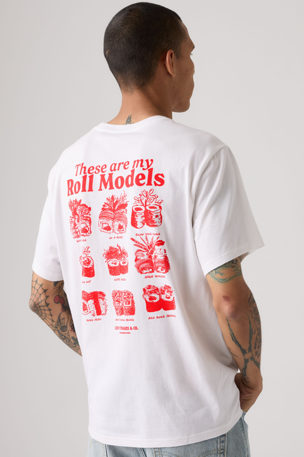 Relaxed Fit Graphic Tee - Men - L - White / Roll Models White Plus