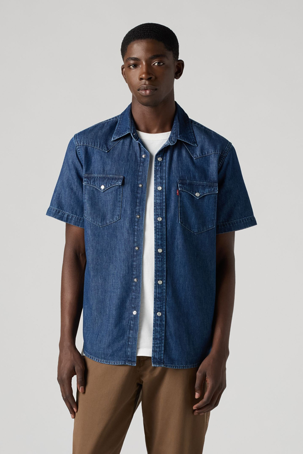 Camisa Western Classic de fit estándar - Hombre - S - Azul / Laurel Dark Wash