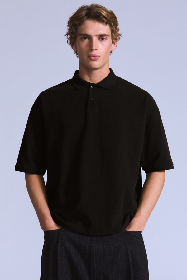 Cropped Polo - Hombre - L - Negro / Jet Black